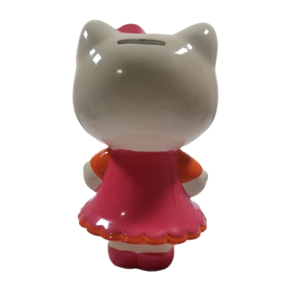 Hello Kitty Sanrio Ceramic Coin Bank 9" FAB 1978 2012 Pink Dress Bow Piggy - Picture 11 of 11